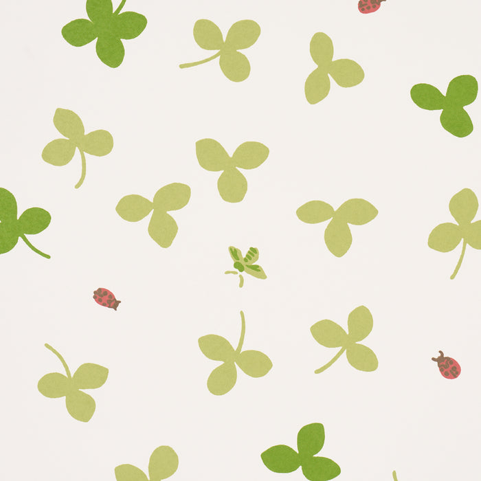 Schumacher Celia Clover Ivory Wallpaper Sample 5016770