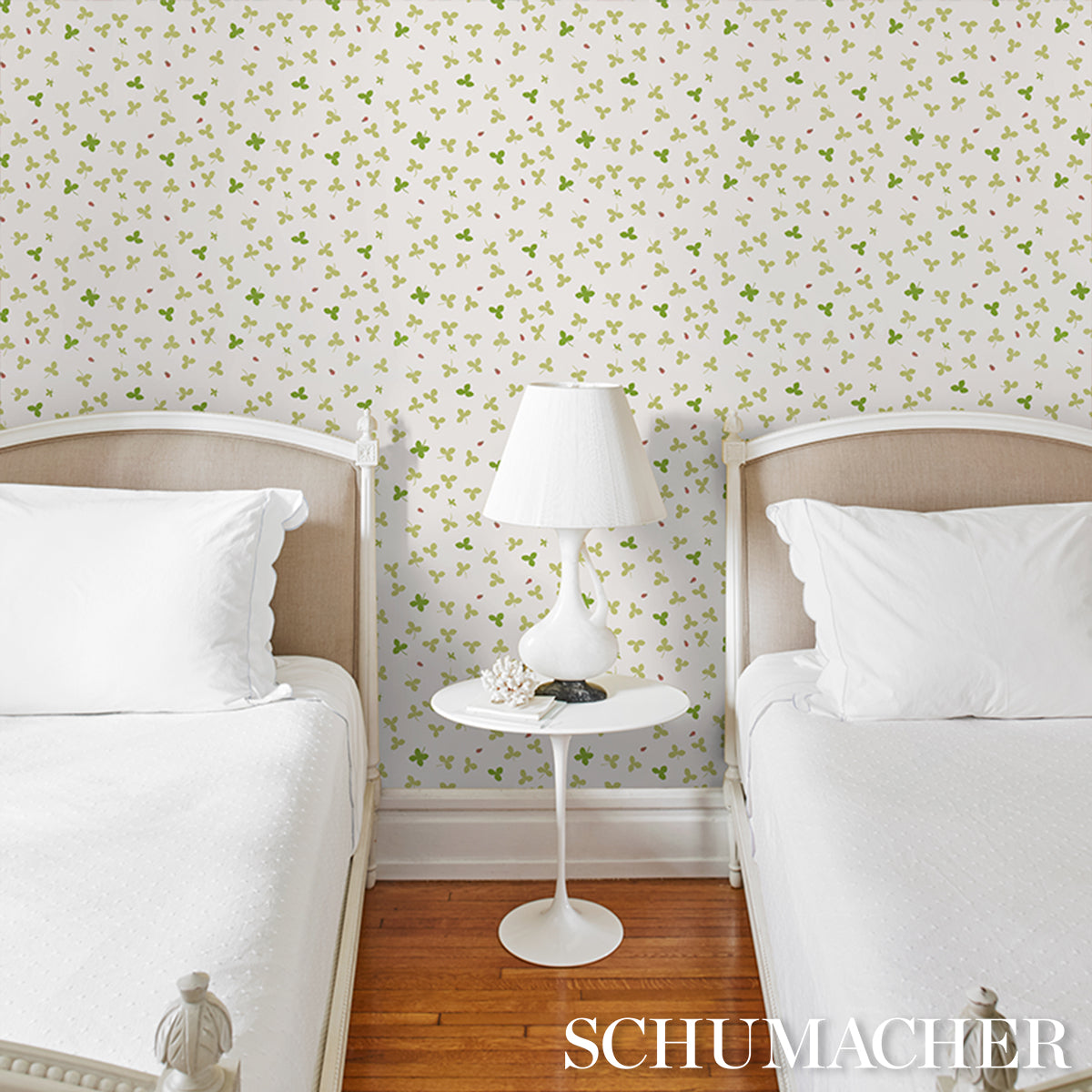 Schumacher Celia Clover Ivory Wallpaper 5016770