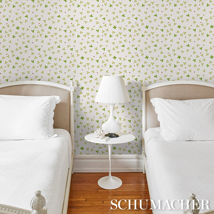 Schumacher Celia Clover Ivory Wallpaper 5016770
