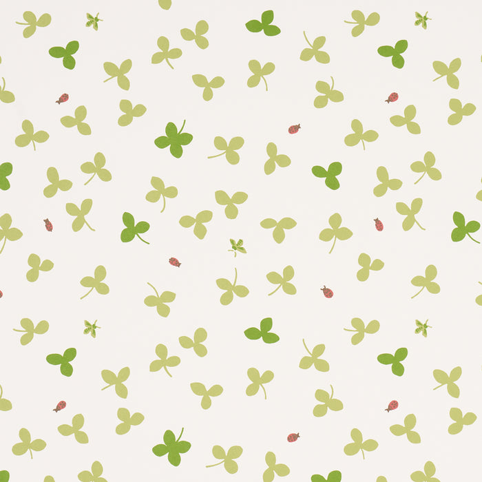 Schumacher Celia Clover Ivory Wallpaper Sample 5016770