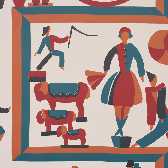 Schumacher Vally Circus Multi Wallpaper Sample 5016790