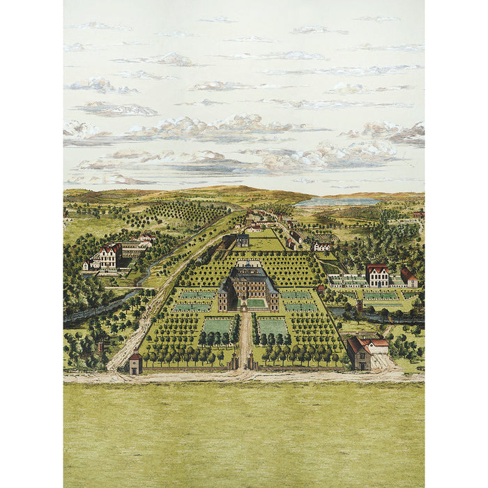 Schumacher Mr. Darcy 3 Panel Set Pemberley Green Wallpaper Sample 5016810