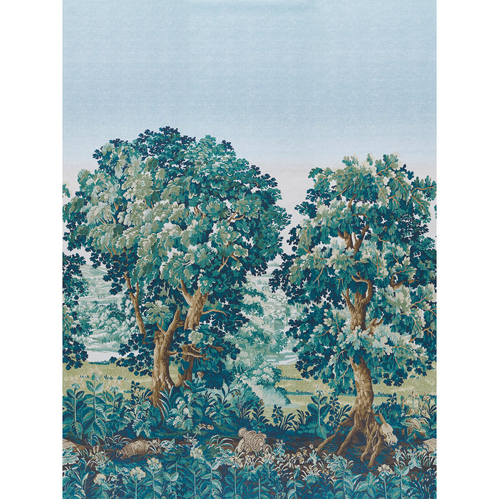 Schumacher La Foret 3 Panel Set Autumn Green Forest Wallpaper Sample 5016820