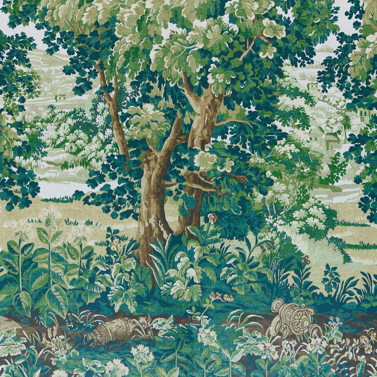 Schumacher La Foret 3 Panel Set Spring Green Forest Wallpaper 5016821