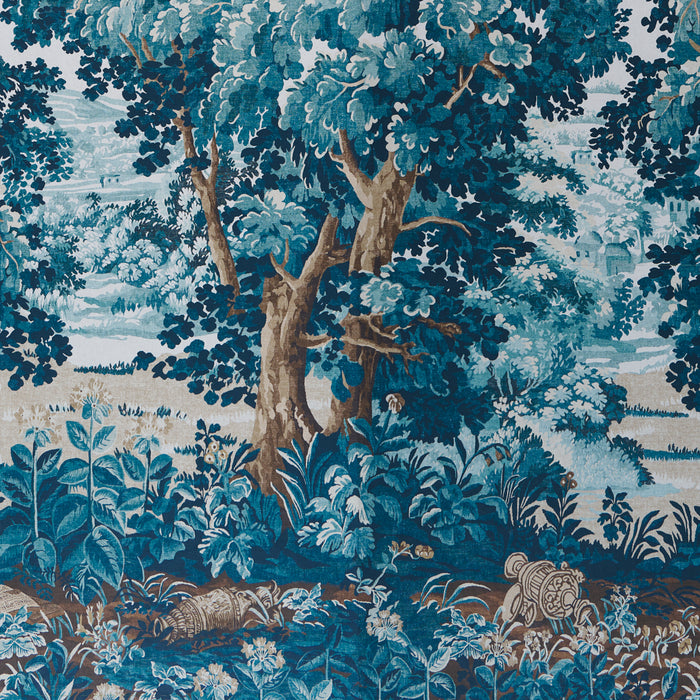 Schumacher La Foret 3 Panel Set Antique Blue Forest Wallpaper 5016822