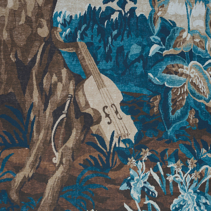 Schumacher La Foret 3 Panel Set Antique Blue Forest Wallpaper 5016822