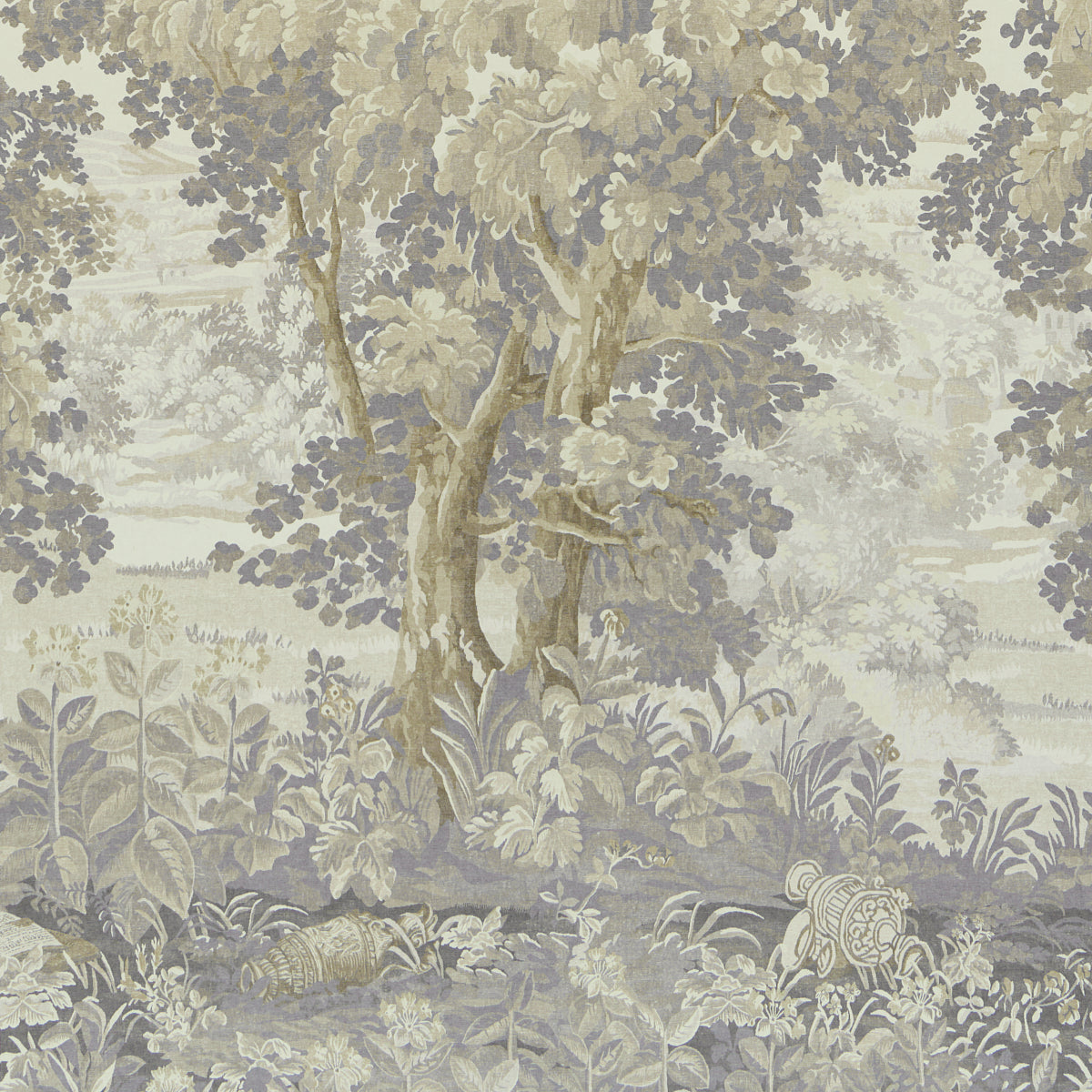 Schumacher La Foret 3 Panel Set Oyster Forest Wallpaper 5016823