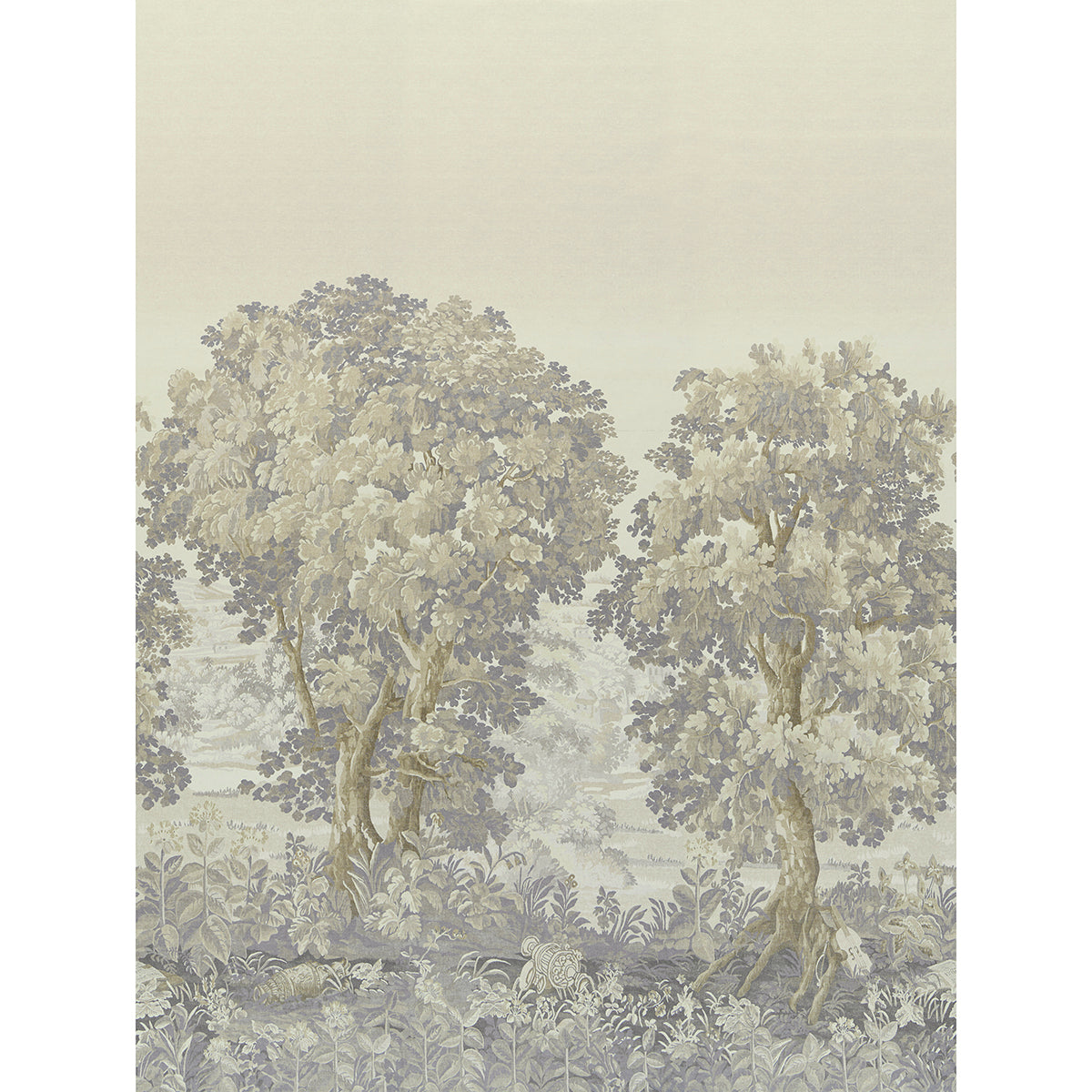 Schumacher La Foret 3 Panel Set Oyster Forest Wallpaper Sample 5016823