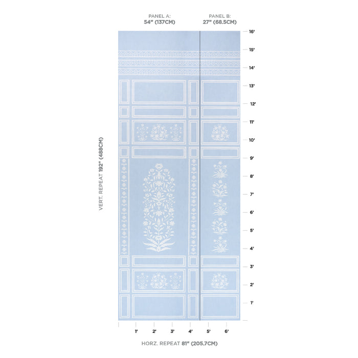 Schumacher Bar Palladio 2 Panel Set Sky Wallpaper Sample 5016831