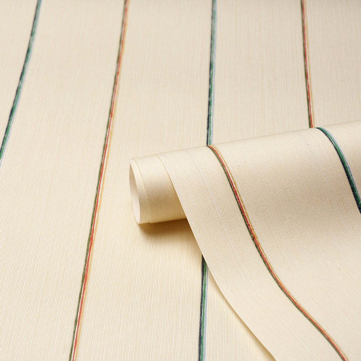 Schumacher Campagne Linen Vinyl Flax Wallpaper Schumacher 5017521