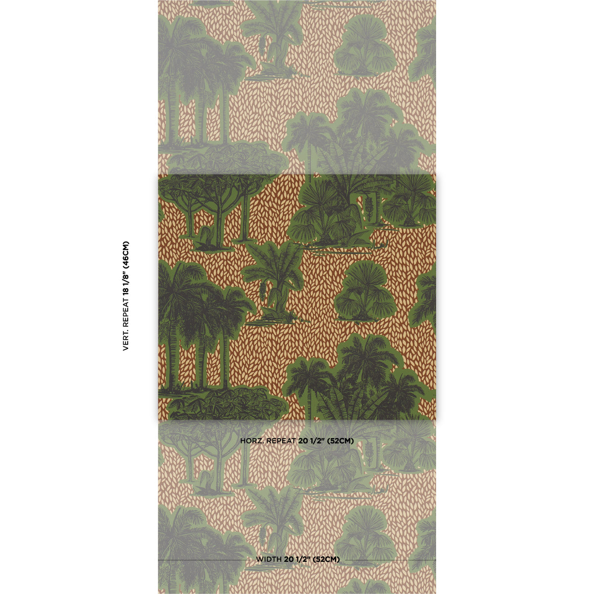 Schumacher Tropical Safari Print Orinoco Verdant Oasis Wallpaper Sample 5016920