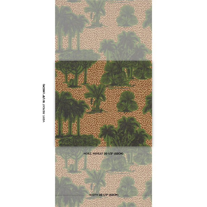 Schumacher Tropical Safari Print Orinoco Verdant Oasis Wallpaper Sample 5016920