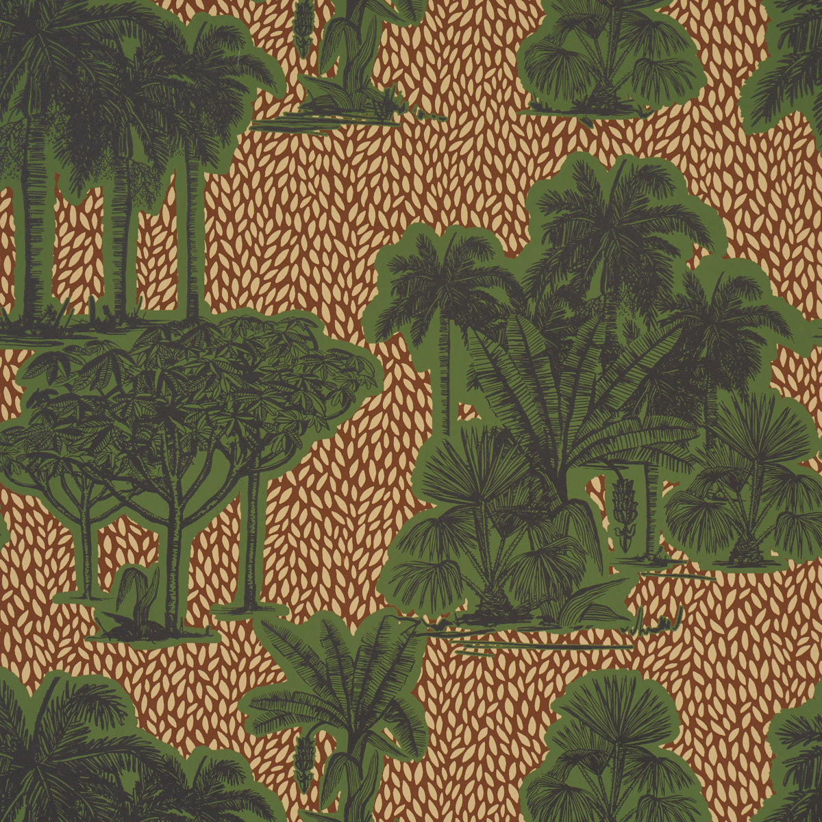Schumacher Tropical Safari Print Orinoco Verdant Oasis 5016920 Wallpaper |  40% Off (Samples), image size:1200x1200