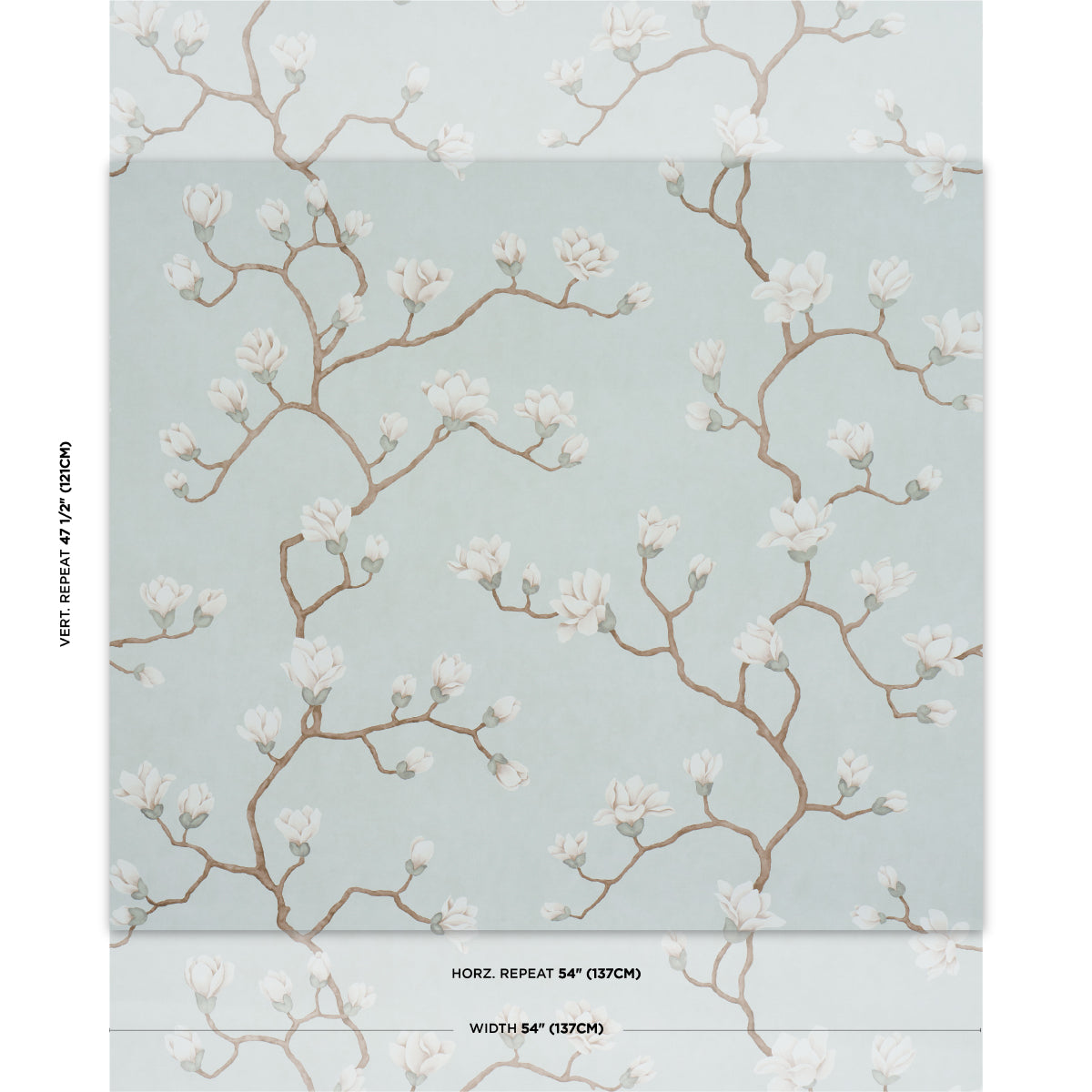 Schumacher Magnolia Tree Dusty Sky Wallpaper 5016930