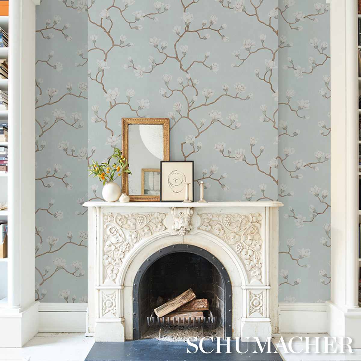 Schumacher Magnolia Tree Dusty Sky 5016930 Wallpaper | 40% Off (Samples)