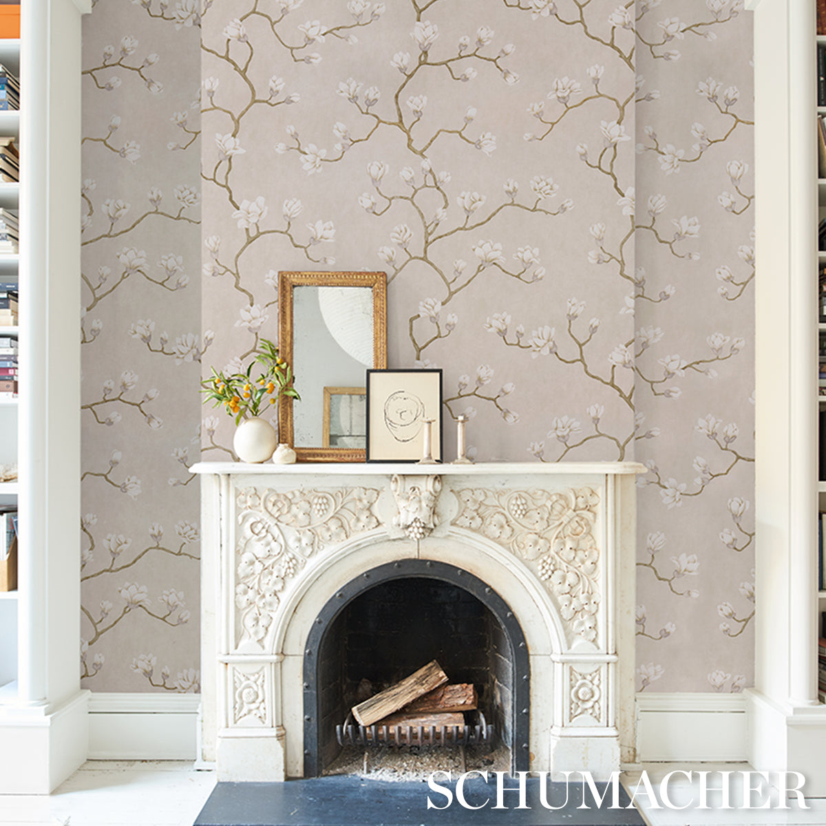 Schumacher Magnolia Tree Grisaille Wallpaper 5016931