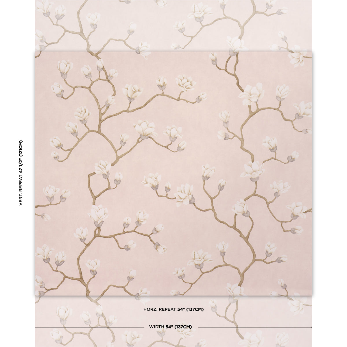 Schumacher Magnolia Tree Dusty Blush Wallpaper 5016933