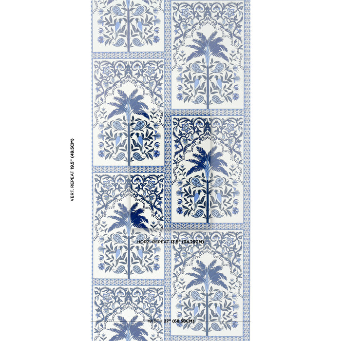 Schumacher Amazonas Mystique Tropical Shades Of Blue Wallpaper Sample 5016941