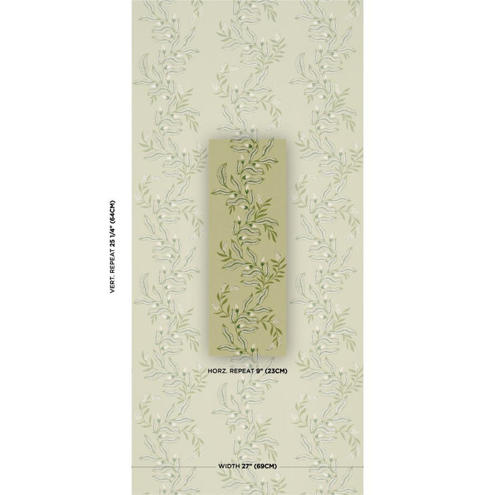 Schumacher Vagary Vines Honeydew Wallpaper 5016970