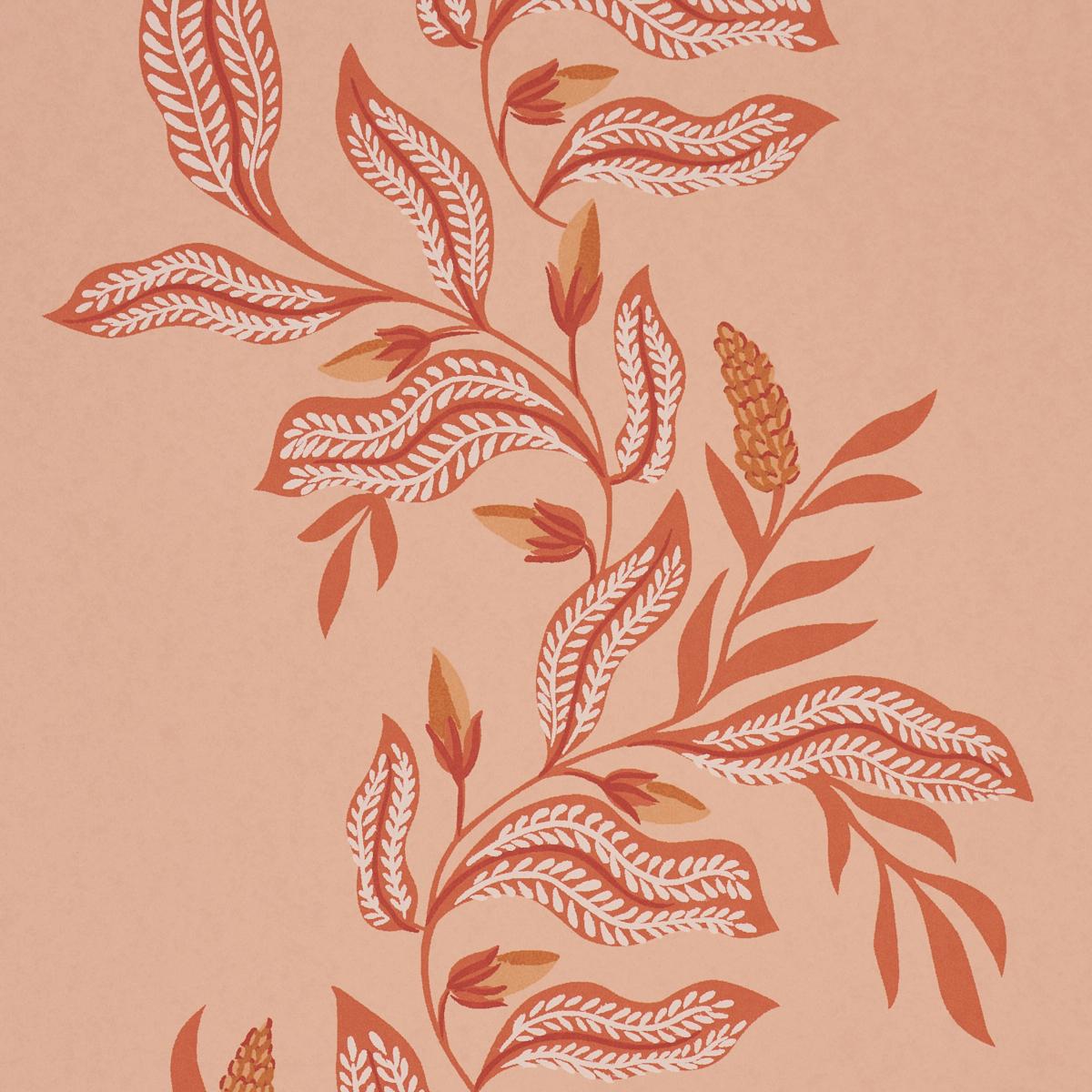 Schumacher Vagary Vines Papaya Wallpaper Sample 5016971