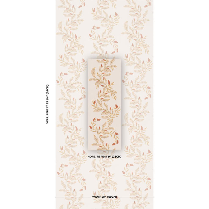 Schumacher Vagary Vines Honeycomb Wallpaper Sample 5016972