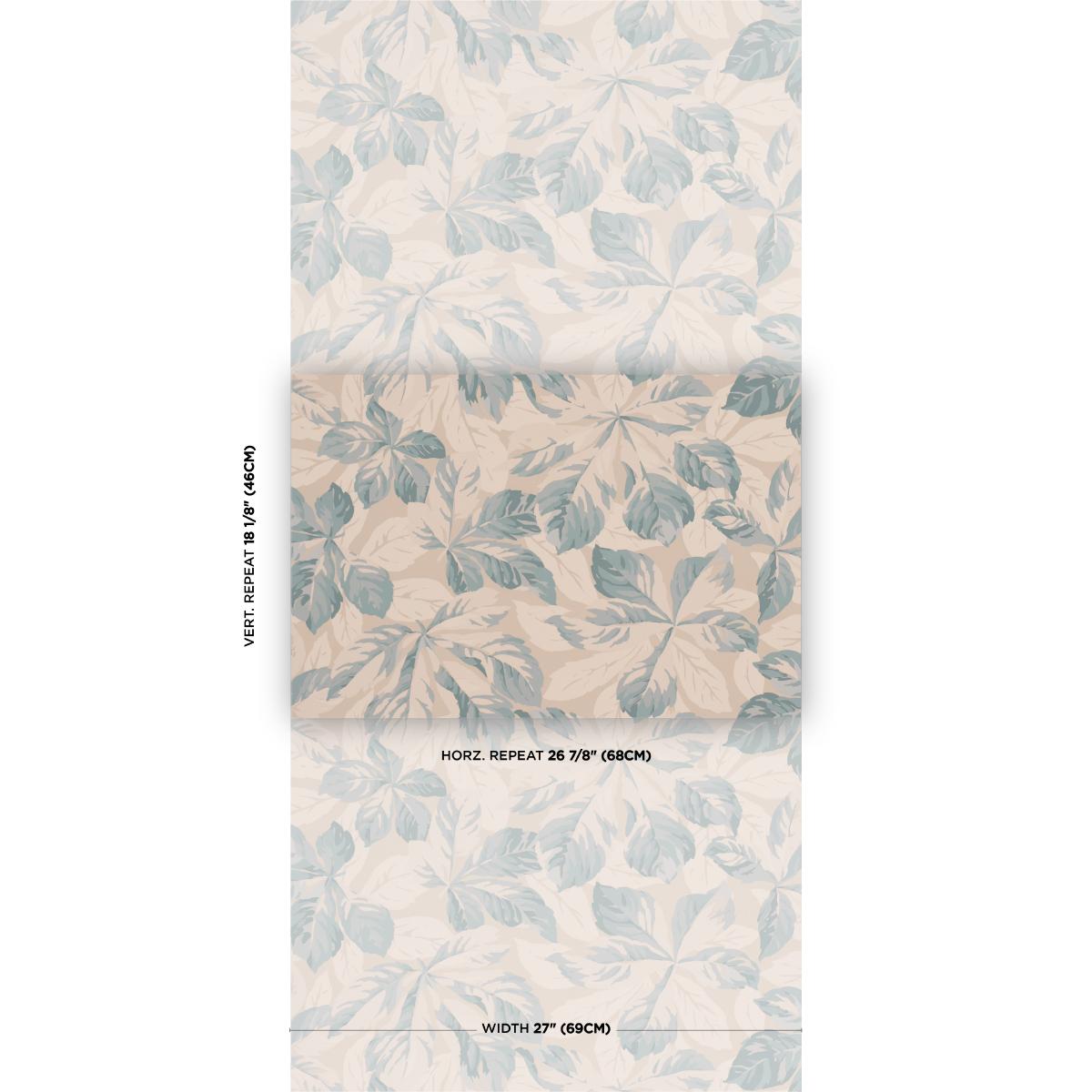 Schumacher Arboreal Handprint Blue Wallpaper Sample 5016981