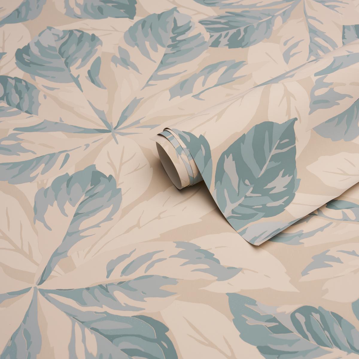 Schumacher Arboreal Handprint Blue Wallpaper 5016981