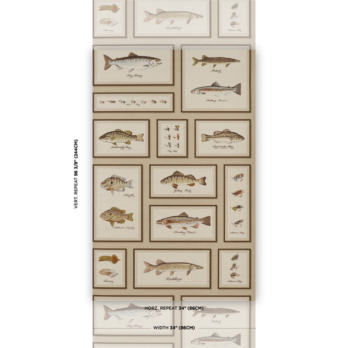 Schumacher Antoinette Espresso Wallpaper Sample 5017350