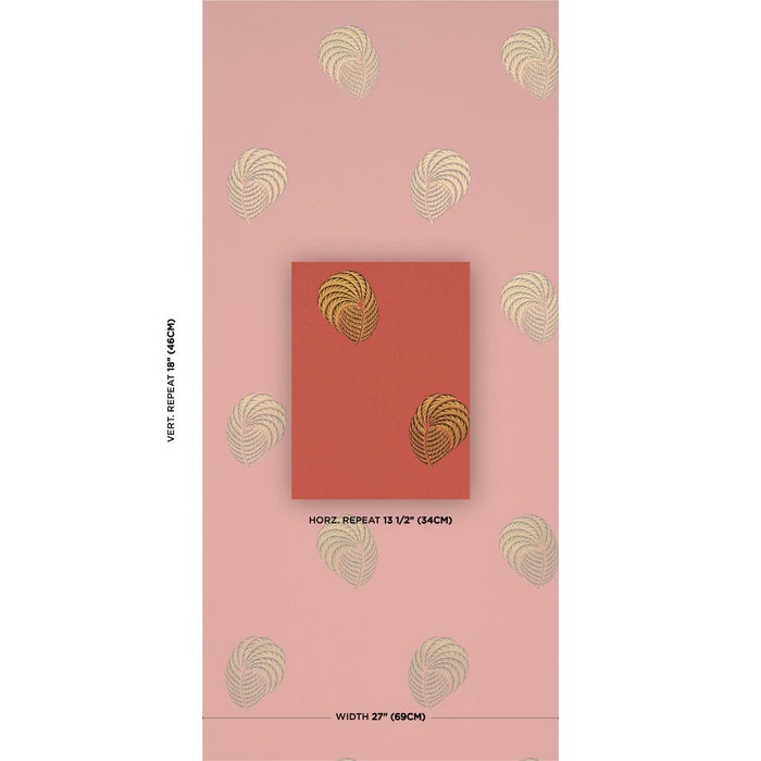 Schumacher Royal Plume Russet Wallpaper Sample 5017051