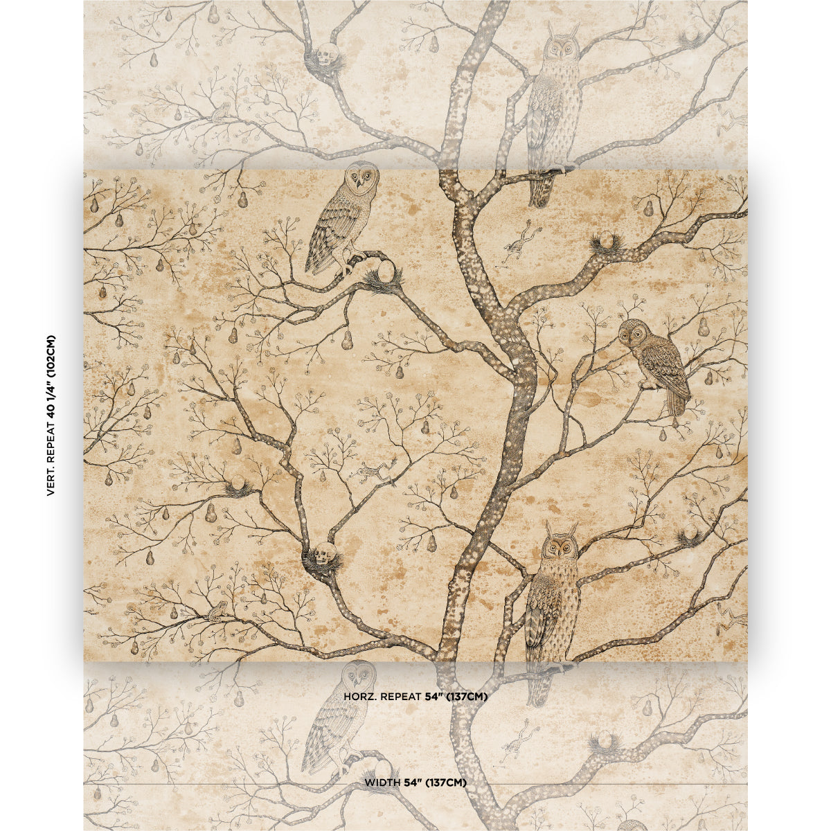 Schumacher Custis Orchard Leaf Wallpaper Sample 5017341