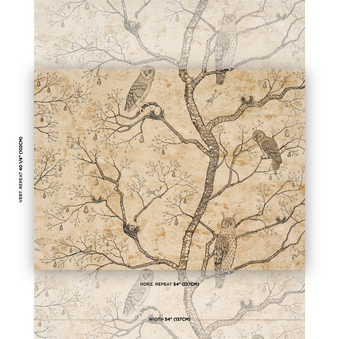 Schumacher Custis Orchard Leaf Wallpaper Sample 5017341