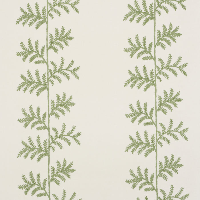 Schumacher Eloise Embroidery Wallcovering Sage Wallpaper Sample 5017100