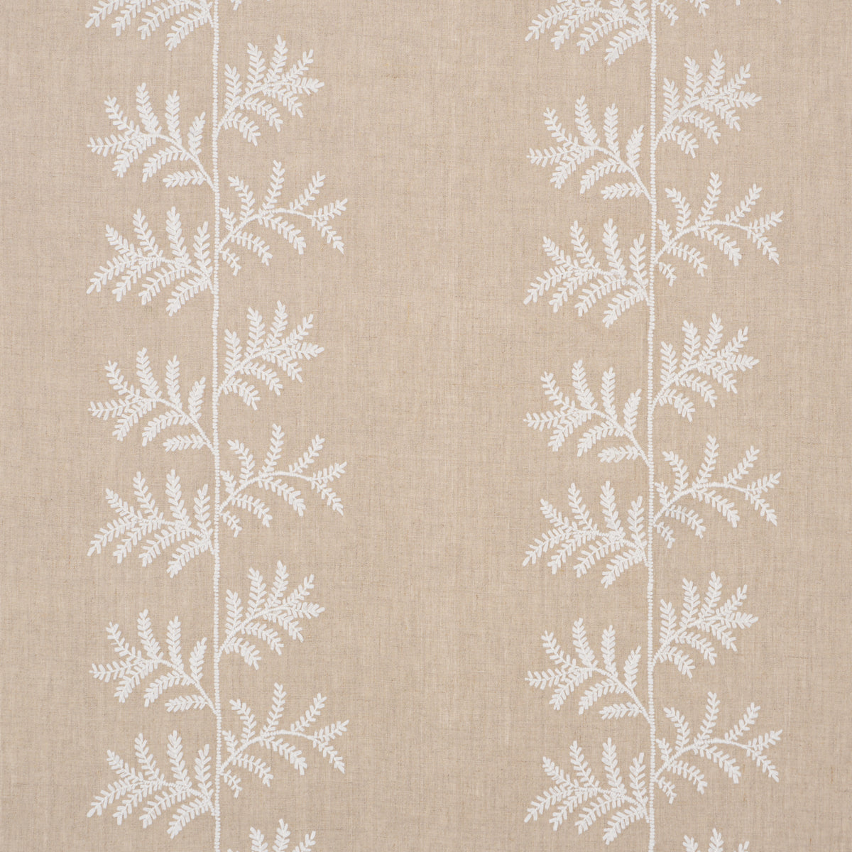 Schumacher Eloise Embroidery Wallcovering Natural Wallpaper Sample 5017101