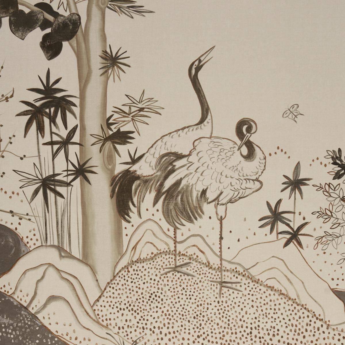 Schumacher Birdsong 3 Panel Set Carbon Wallpaper 5017110