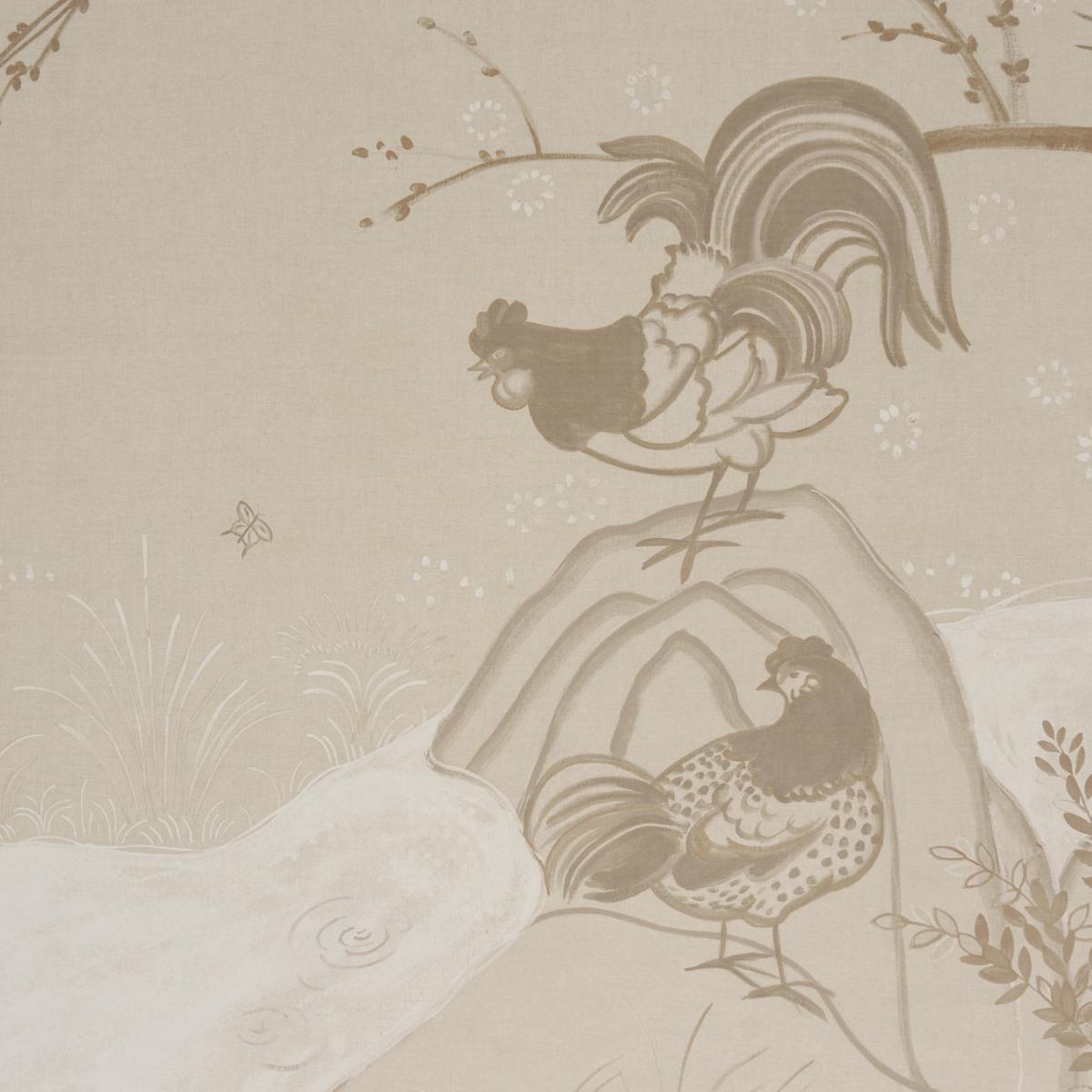 Schumacher Birdsong 3 Panel Set Ivory Wallpaper 5017111