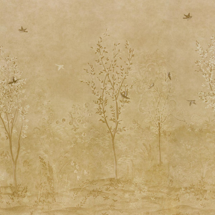 Schumacher Sublime 4 Panel Set Gold Wallpaper Sample 5017132