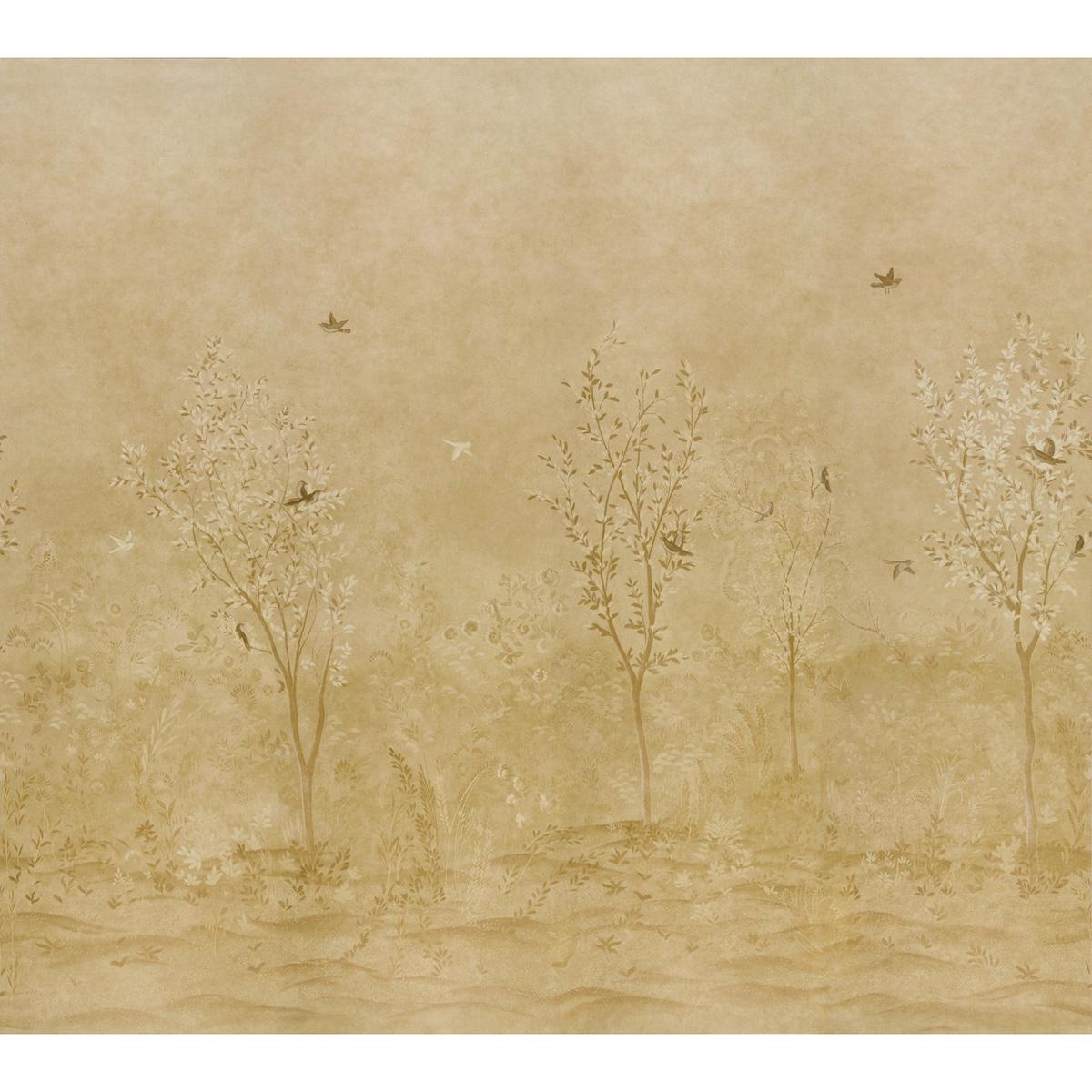 Schumacher Sublime 4 Panel Set Gold Wallpaper Sample 5017132