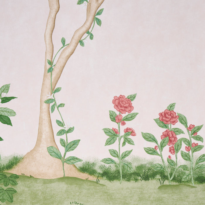 Schumacher Citrus Blossom 2 Panel Set Blush Wallpaper Sample 5017161