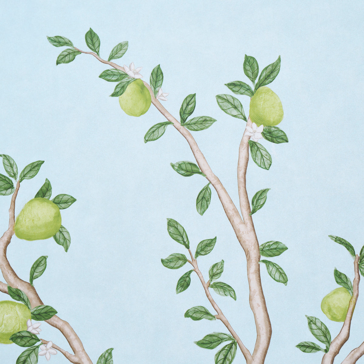 Schumacher Citrus Blossom 2 Panel Set Sky Wallpaper Sample 5017162