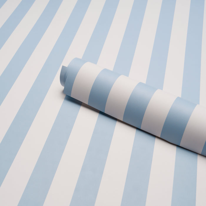 Schumacher Emma Stripe Ice Wallpaper Sample 5017225