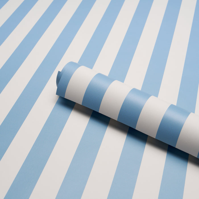 Schumacher Emma Stripe Delft Wallpaper 5017226