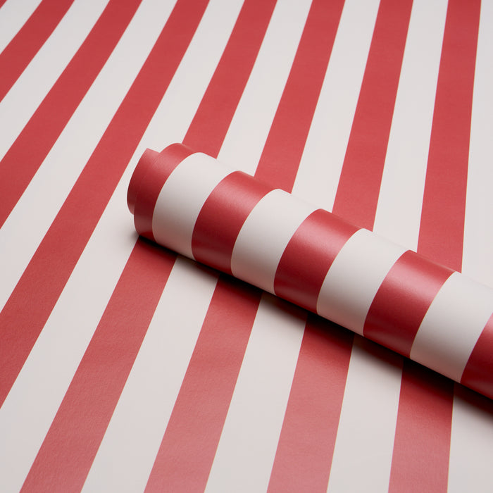 Schumacher Emma Stripe Red Wallpaper 5017227
