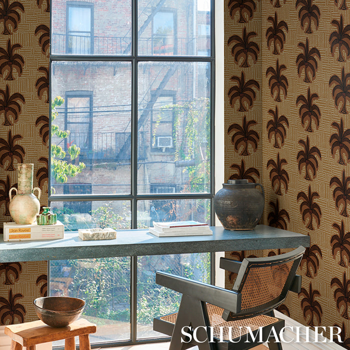 Schumacher Agua De Coco Sunbleached Ochre Wallpaper 5017241