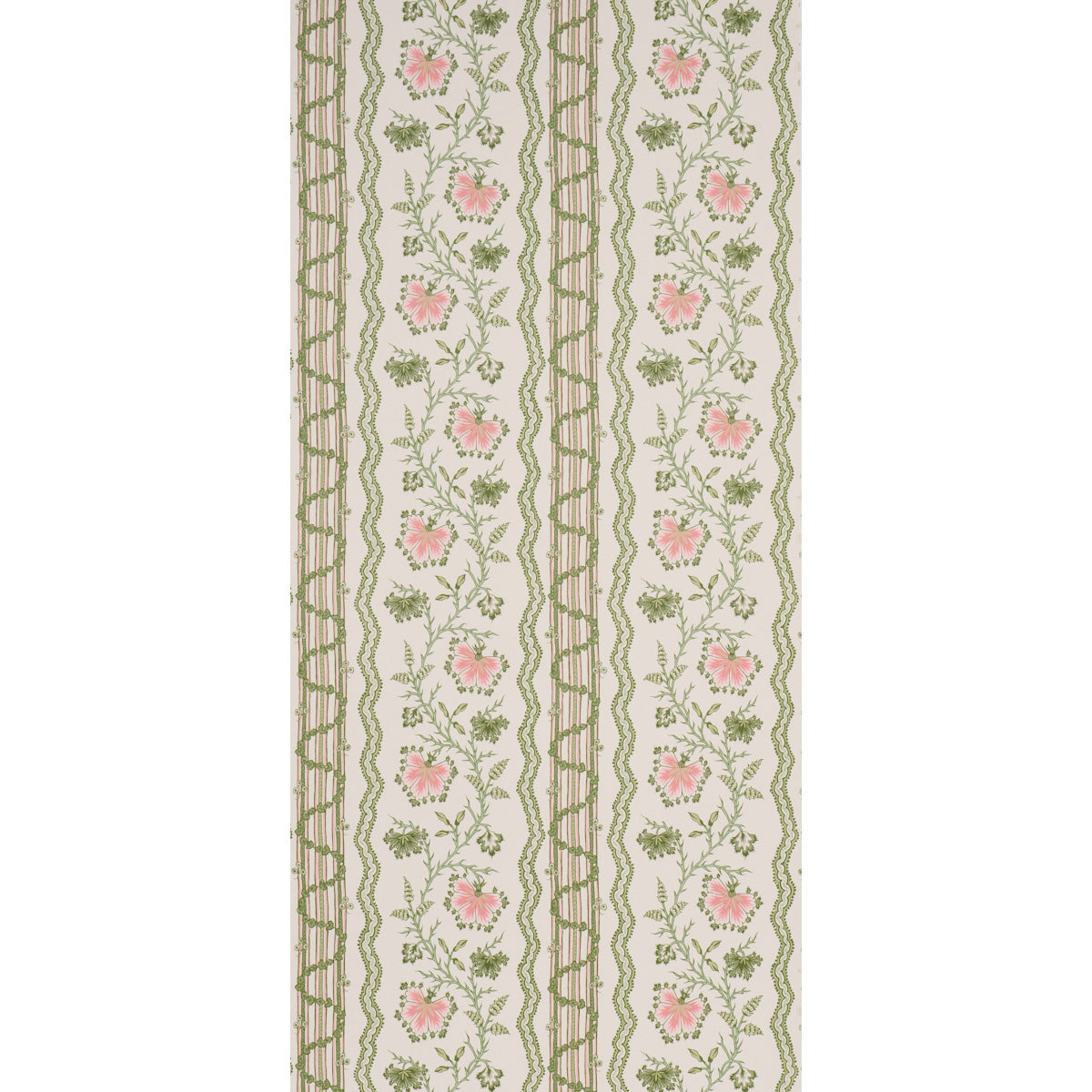 Schumacher Parvati Floral Stripe Petal Wallpaper Sample 5017330