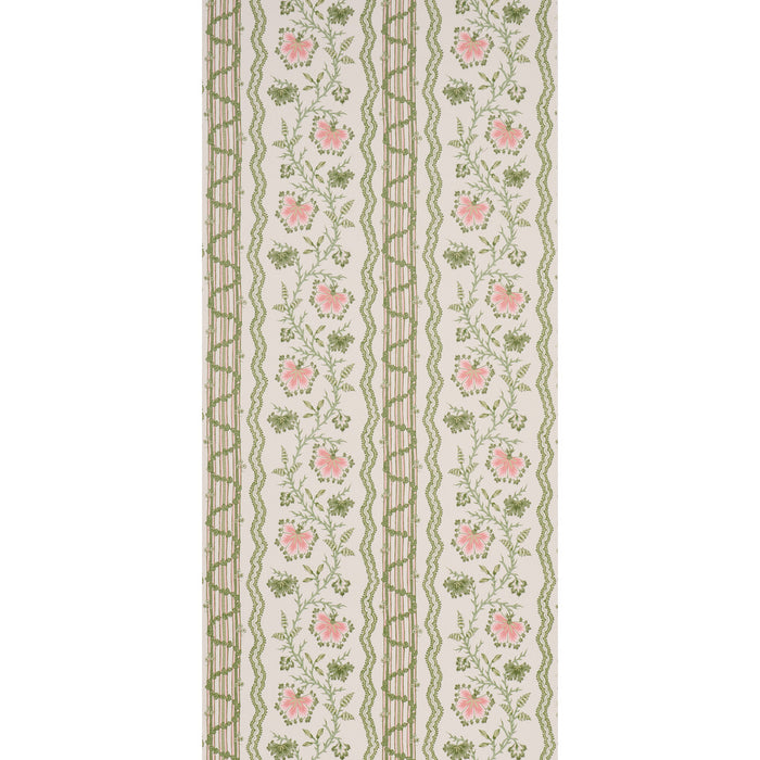 Schumacher Parvati Floral Stripe Petal Wallpaper Sample 5017330