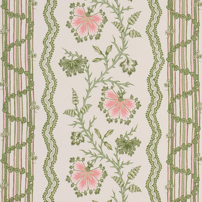 Schumacher Parvati Floral Stripe Petal Wallpaper Schumacher 5017330