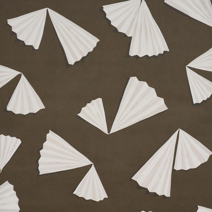 Schumacher Antoinette Espresso Wallpaper Sample 5017350