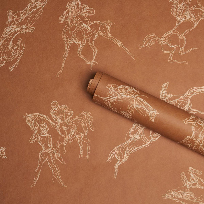 Schumacher Tanbark Earthy Brown Wallpaper Sample 5017390