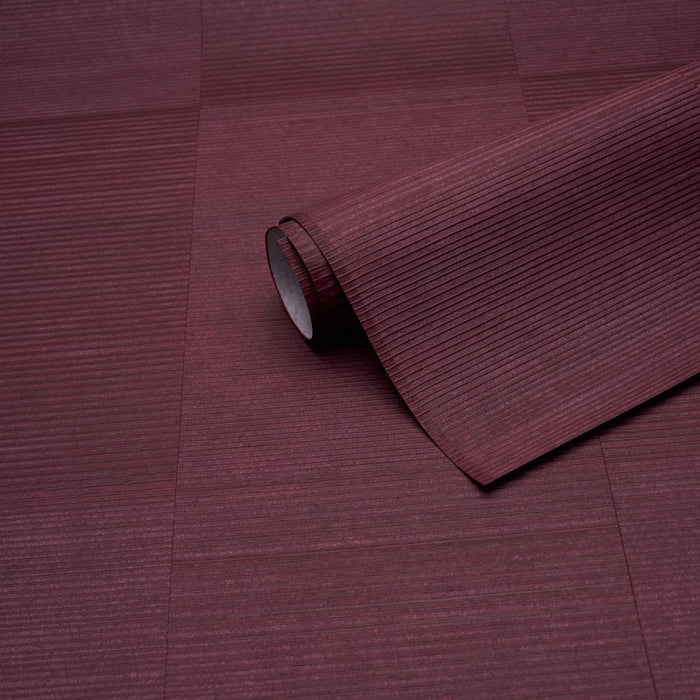 Schumacher Quinton Offset Rib Wallcovering Oxblood Wallpaper Sample 5017411