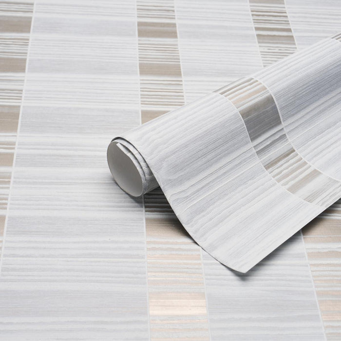 Schumacher Orren Ridged Wallcovering Pewter Wallpaper Sample 5017440